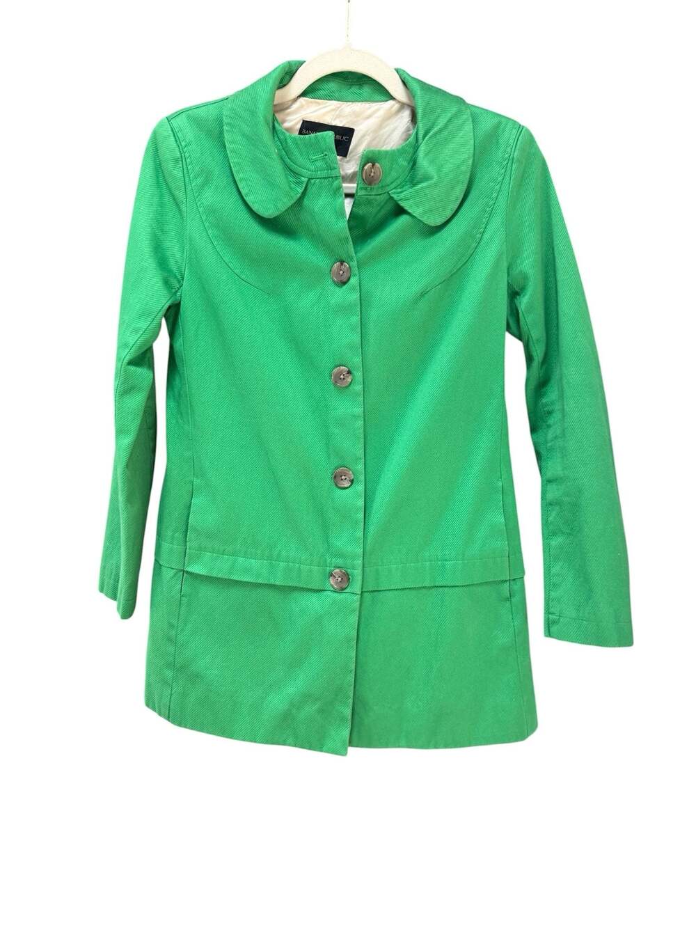 Banana Republic Petite Green Button Front Jacket Size PS